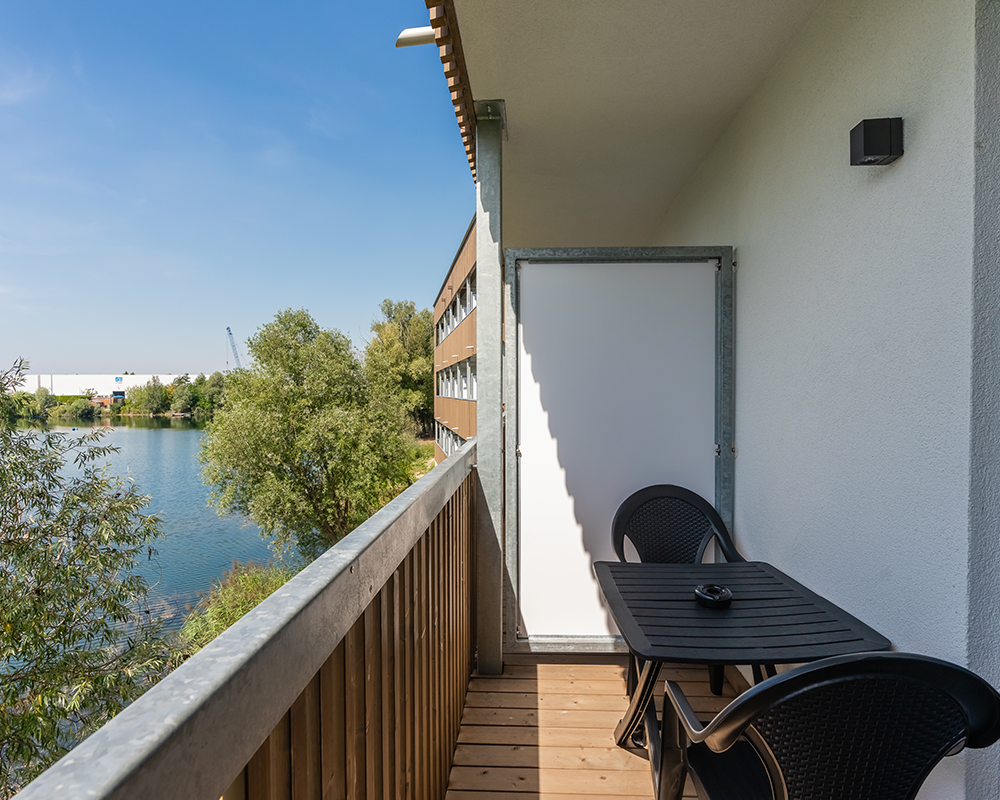 Ausblick von einem Balkon des Seehotel Forst in Bruchsal